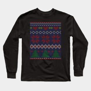 Ugly Christmas Sweater Style Funny T-Shirt Long Sleeve T-Shirt